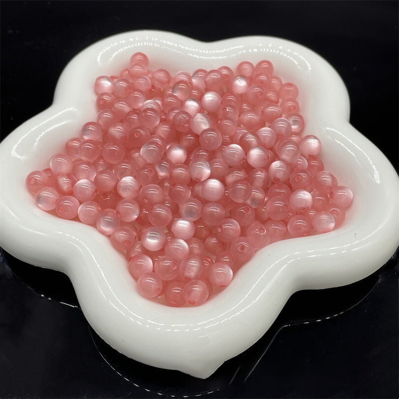 Cuentas al por mayor de plástico de 8mm de resina de ojo de gato de imitación cuentas redondas cuentas sueltas OLY-BDS-XH002